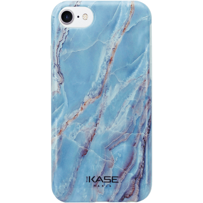 Coque en silicone effet marbr&eacute; pour Apple iPhone 6/6s/7/8/SE 2020, bleu granite