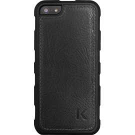 Coque Antichoc pour Apple iPhone 5/5s/SE, Cuir V&eacute;ritable Noir