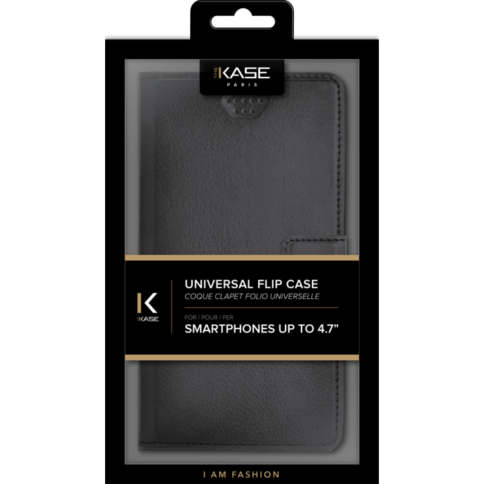 Coque clapet Universelle pour Smartphone (jusqu &agrave; 4.7 pouce), Noir de Jais