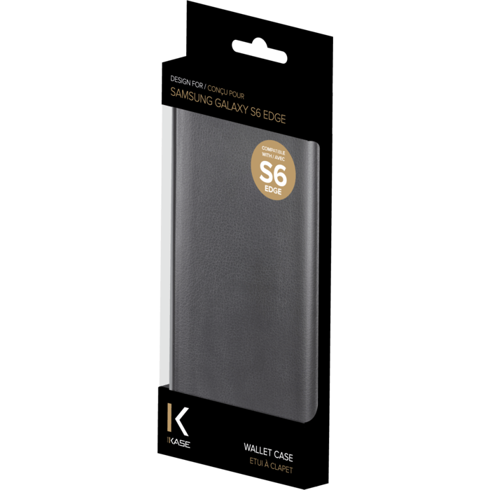 Etui &agrave; clapet pour Samsung Galaxy S6 Edge, Noir Cosmos