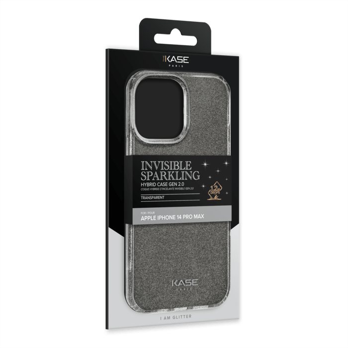 Coque hybride &eacute;tincelante invisible GEN 2.0 pour Apple iPhone 14 Pro Max, Transparente