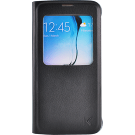 Etui &agrave; clapet avec Window View pour Samsung Galaxy S6, Noir