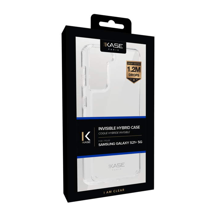 Coque hybride invisible pour Samsung Galaxy S21+ 5G, Transparent