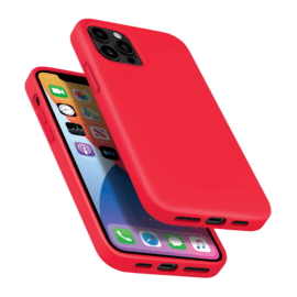 (O) Coque antichoc en gel de silicone doux pour Apple iPhone 12 Pro Max, Rouge Ardent