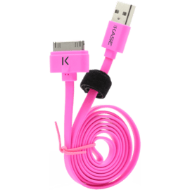 Case Flat Cable 30-pin to USB (1m) for Apple, Hot Pink