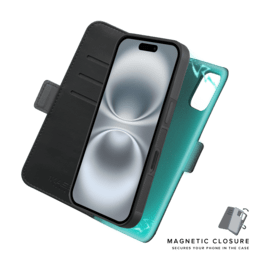 Etui & Coque robuste magn&eacute;tique 2-en-1 pour Apple iPhone 16, Noir Onyx