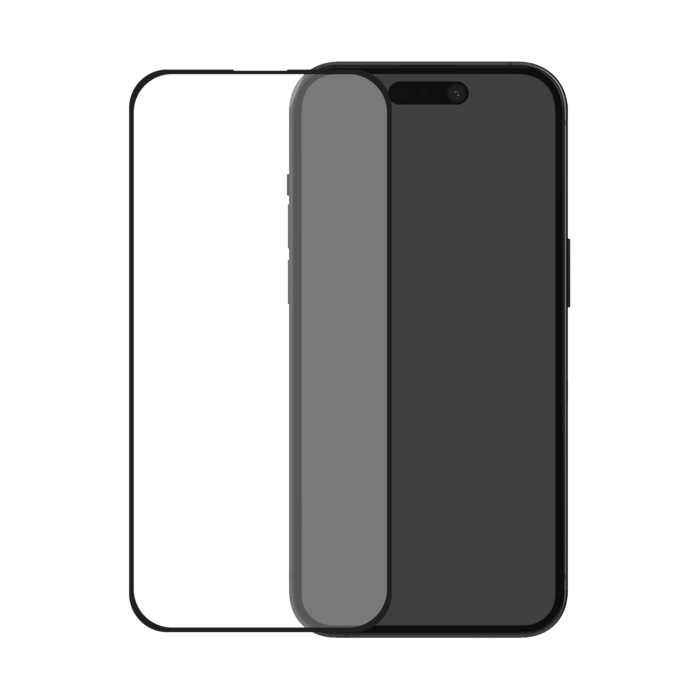 Protection d&rsquo;&eacute;cran antibact&eacute;rienne en verre tremp&eacute; ultra-r&eacute;sistant &agrave; bords incurv&eacute;s (60% verre tremp&eacute; recycl&eacute;) pour Apple iPhone 16, Noir