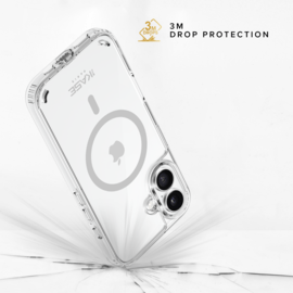 Coque antibact&eacute;rienne antichoc magn&eacute;tique invisible Fabriqu&eacute; Avec du 75% Plastique Recycl&eacute; pour Apple iPhone 16 Plus, Transparente