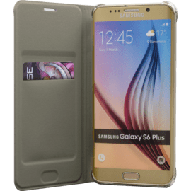 Etui &agrave; clapet pour Samsung Galaxy S6 Edge Plus, Or