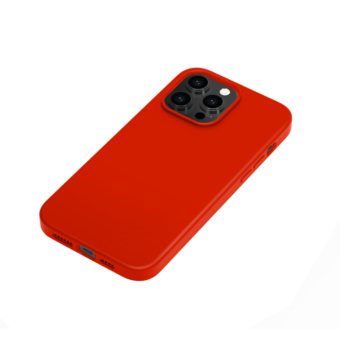 Coque antichoc en gel de silicone doux pour Apple iPhone 14 Pro Max, Rouge Ardent