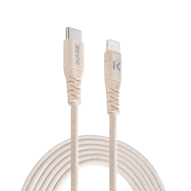 Vegan Bio Apple MFi certified USB-C to Lightning Charge/Sync cable (1M), Beige