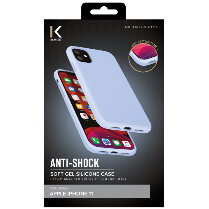 (D) Coque antichoc en gel de silicone doux pour Apple  iPhone 11, Lilas Bleu