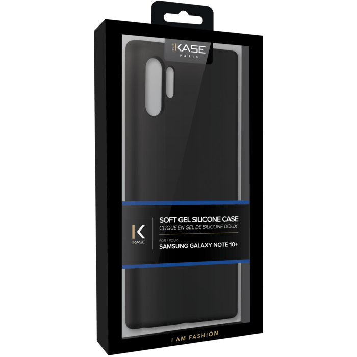 Custodia in silicone morbido gel per Samsung Galaxy Note10 +, nero satinato