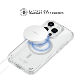 Coque antibact&eacute;rienne antichoc magn&eacute;tique invisible Fabriqu&eacute; Avec du 75% Plastique Recycl&eacute; pour Apple iPhone 15 Pro, Transparente