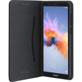 Coque clapet folio avec fente pour cartes & support pour Huawei Honor 7X, Noir
