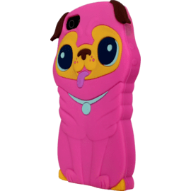 Coque pour Apple iPhone 5/5s/SE, silicone Chien Rose