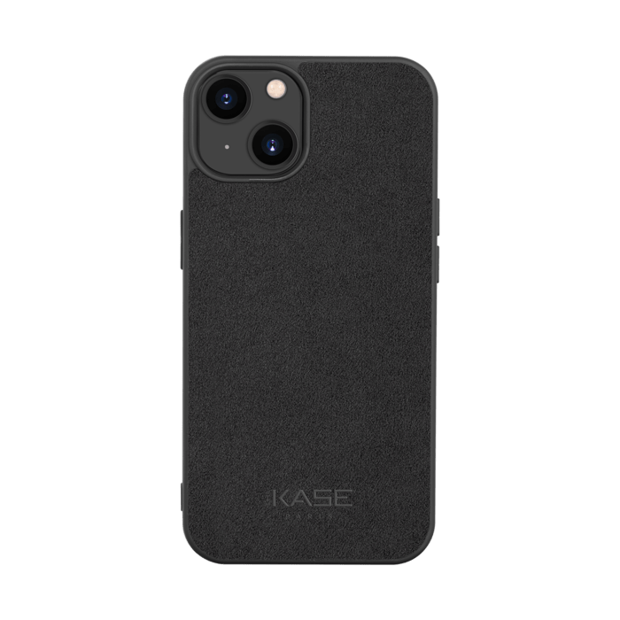 Coque en Su&egrave;de Alcantara pour Apple iPhone 13, Noir Minuit