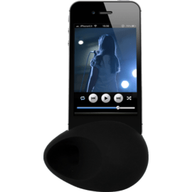 Amplificateur de son en forme d'oeuf pour Apple iPhone 6 Plus / 6 Plus / 7 Plus / 8 Plus, Noir