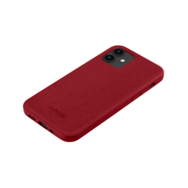 Coque en Su&egrave;de Alcantara pour Apple iPhone 12 mini, Rouge rubis