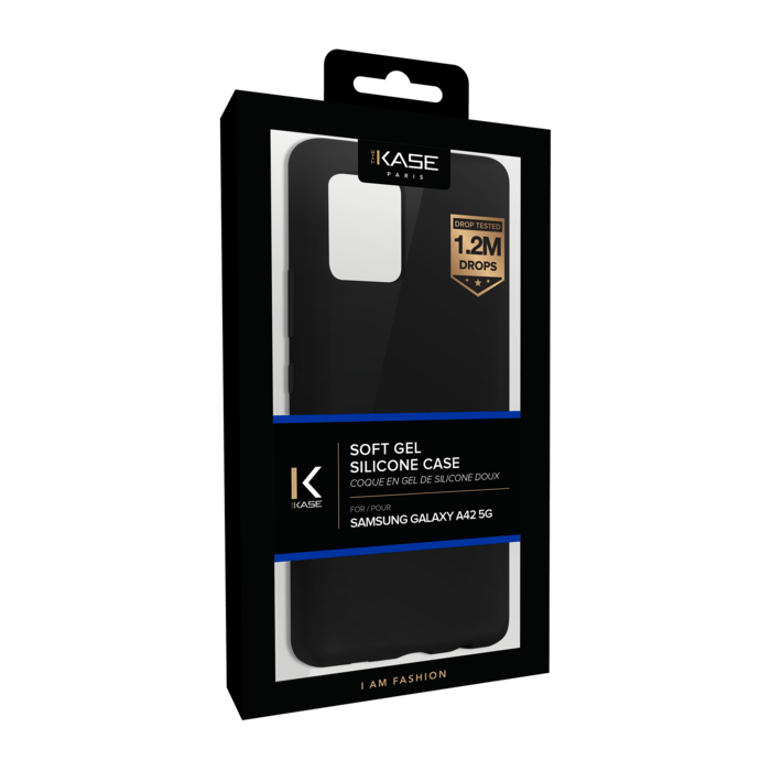 Coque en Gel de Silicone Doux pour Samsung Galaxy A42 5G, Noir satin