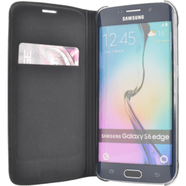 Etui &agrave; clapet pour Samsung Galaxy S6 Edge, Noir Cosmos