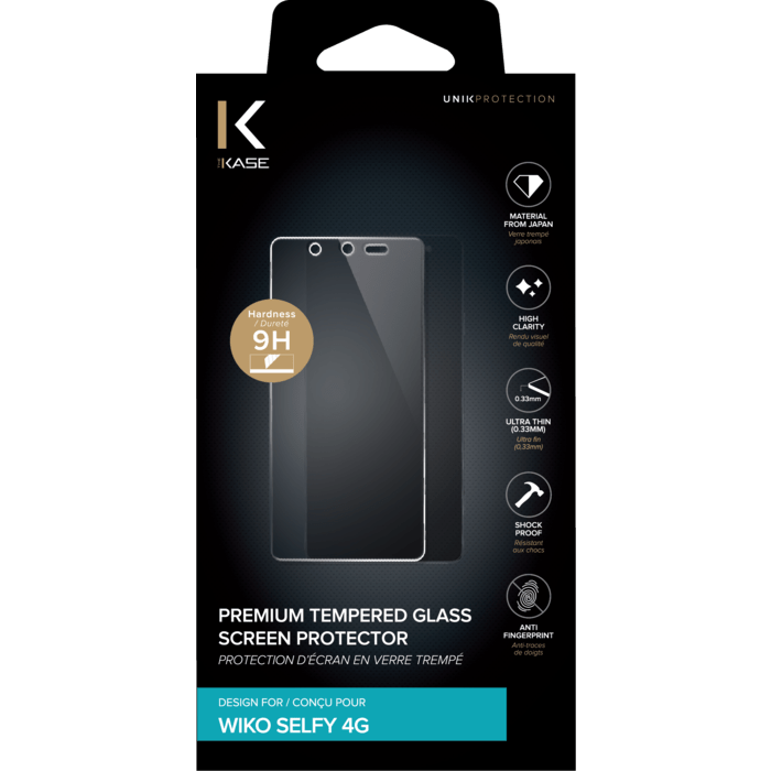 Protection d'&eacute;cran premium en verre tremp&eacute; pour Wiko Selfy 4G, Transparent