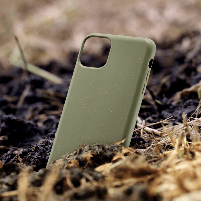 Coque antibact&eacute;rienne vegan bio 100 % z&eacute;ro d&eacute;chet pour Apple iPhone 11 Pro, Vert Basilic