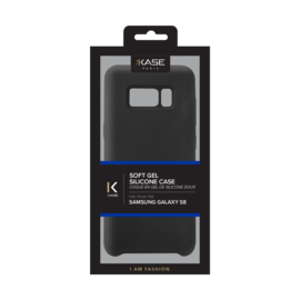 (O)Coque en Gel de Silicone Doux pour Samsung Galaxy S8, Noir satin