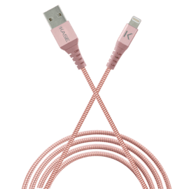 Cavo Lightning® certificato MFi Apple per caricamento / sincronizzazione USB in acciaio inossidabile ultra-solido (1M), Oro rosa