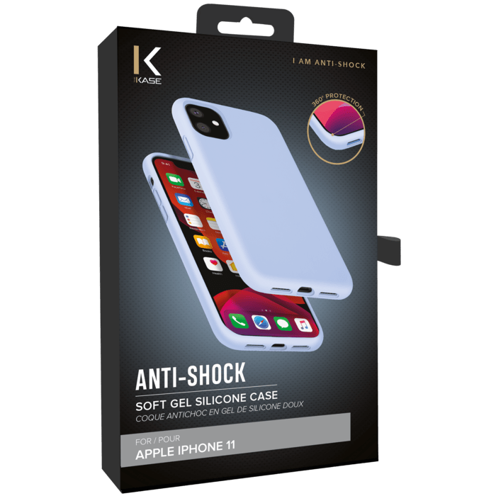 (D) Coque antichoc en gel de silicone doux pour Apple  iPhone 11, Lilas Bleu