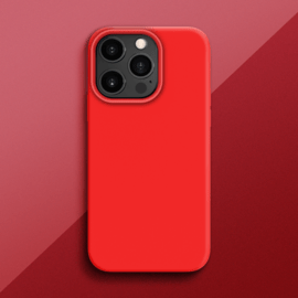 Coque antichoc en gel de silicone doux pour Apple iPhone 13 Pro, Rouge Ardent