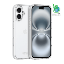 Coque hybride invisible fabriquée à 83 % de plastique recyclé pour Apple iPhone 16 Plus, transparente