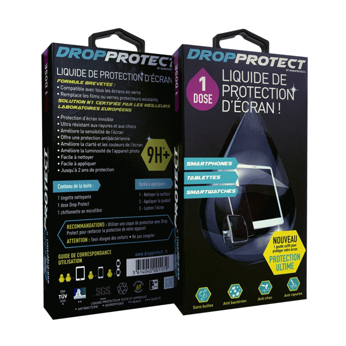 DropProtect Liquide de Protection d'&eacute;cran pour smartphones, tablettes et montres connect&eacute;es (1 dose)