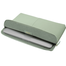 Housse en cuir véritable Saffiano pour MacBook Pro, MacBook Air et MacBook Pro Retina 13 pouces, Vert pastel