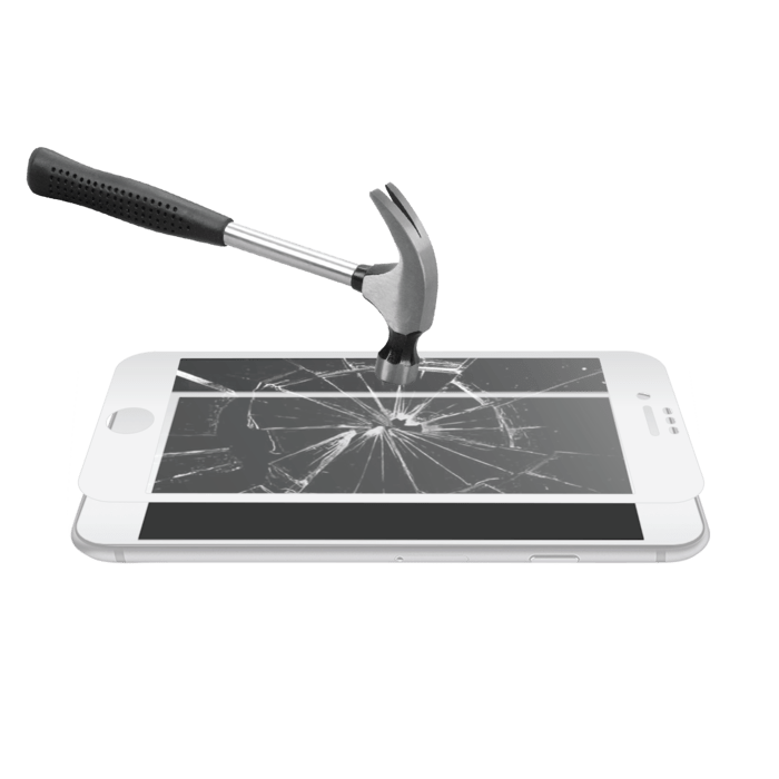 Protection d'écran en verre trempé Bord à Bord Incurvé pour Apple iPhone 6/6s/7/8, Blanc
