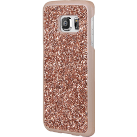 Coque Bling Strass pour Samsung Galaxy S6 Edge, Or Rose