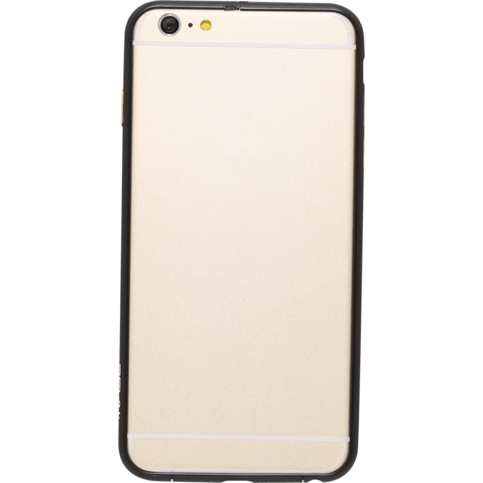 Bumper arrondi métallique pour Apple iPhone 6 (4.7 pouces), Noir lisse