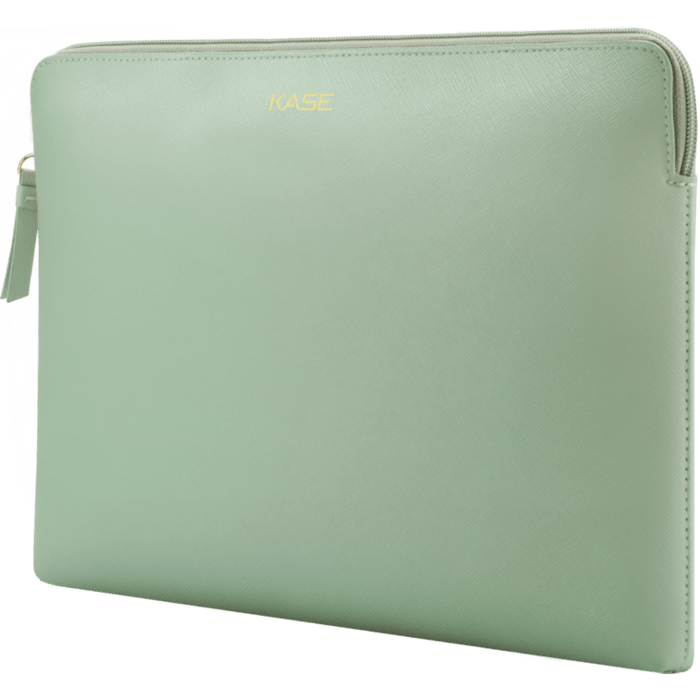 Housse en cuir véritable Saffiano pour MacBook Pro, MacBook Air et MacBook Pro Retina 13 pouces, Vert pastel