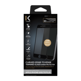 Curved Edge-to-Edge Tempered Glass Screen Protector for Apple iPhone 6/6s/7/8 Plus, Black