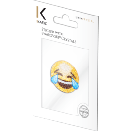 Sticker &eacute;moji cristaux Swarovski&reg;, Mort de rire MDR