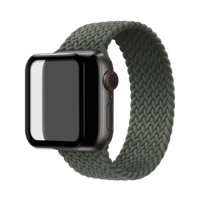 Protection d'&eacute;cran en verre tremp&eacute; Bord &agrave; Bord Incurv&eacute; pour Apple Watch&reg; Series 4/5/6/SE 44mm