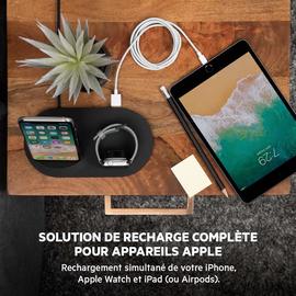 Station de recharge sans fil 7,5W  pour iPhone et Apple Watch noire