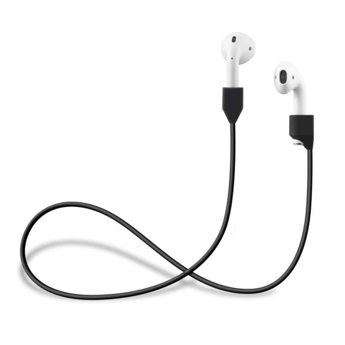 Magnetic Auto-Clip Soft Gel Silicone Apple AirPods/ AirPods Pro Strap,  Satin Black | The Kase