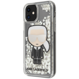 Coque Karl Lagerfeld iris&eacute;e et scintillante dans le noir pour Apple iPhone 11, Noir