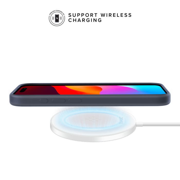 Coque antichoc en gel de silicone doux pour Apple iPhone 15 Pro Max,Minuit Bleu