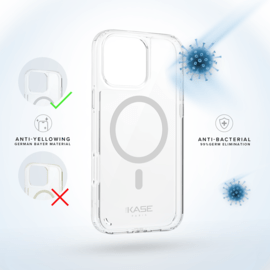 Coque antibact&eacute;rienne antichoc magn&eacute;tique invisible Fabriqu&eacute; Avec du 75% Plastique Recycl&eacute; pour Apple iPhone 16 Pro, Transparente