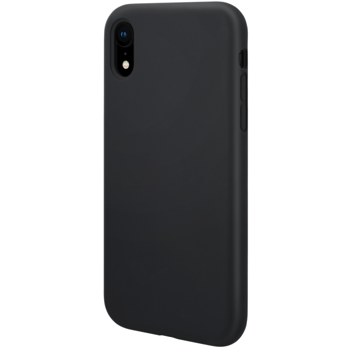 Coque antichoc en gel de silicone doux pour Apple iPhone XR, Noir satin