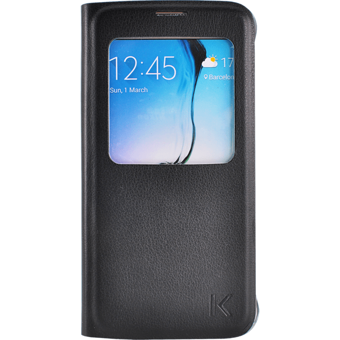 Etui &agrave; clapet avec Window View pour Samsung Galaxy S6, Noir