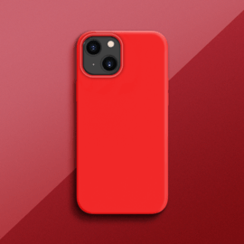 Coque antichoc en gel de silicone doux pour Apple iPhone 13 mini, Rouge Ardent