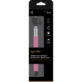 SmartFoto Compact Bluetooth Selfie Stick, Rose